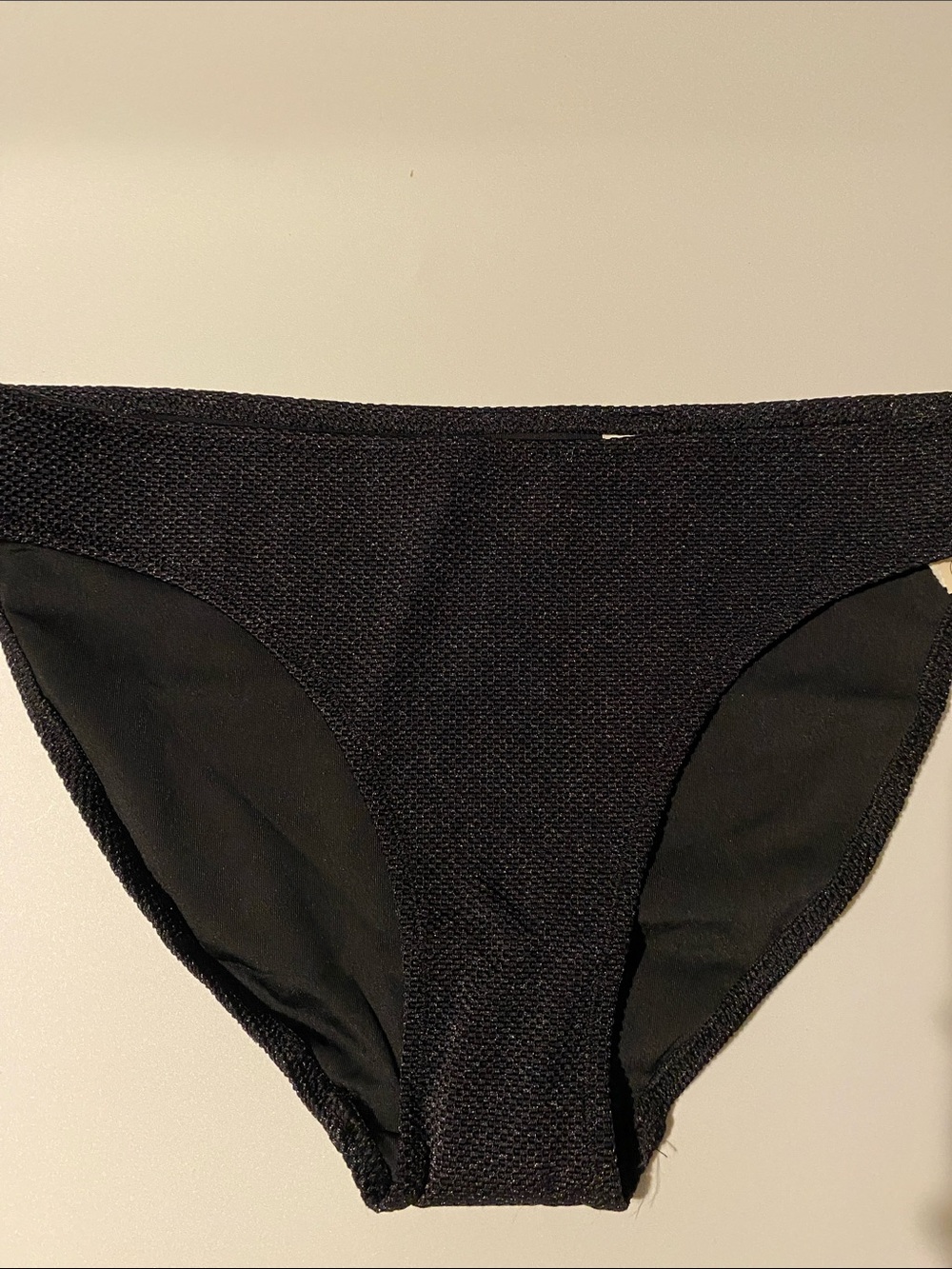 aerie Black Textured Bikini Bottom